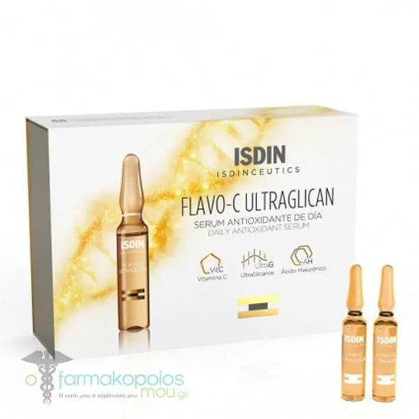 ISDIN Isdinceutics Flavo-C Ultraglican Αντιοξειδωτικός Ορός Προσώπου, 10τεμ