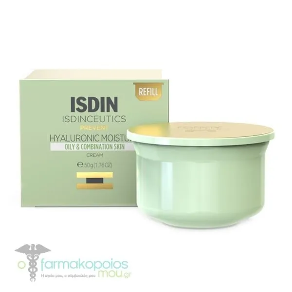 ISDIN Isdinceutics Prevent Hyaluronic Moisture Oily & Combination Skin Cream Refill, 50g