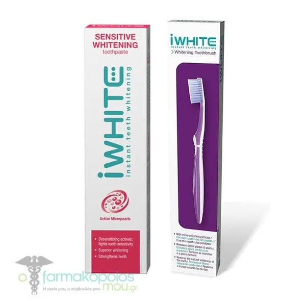 iWhite Promo Pack with Sensitive Whitening Toothpaste, 75ml & Whitening Toothbrush, 1set