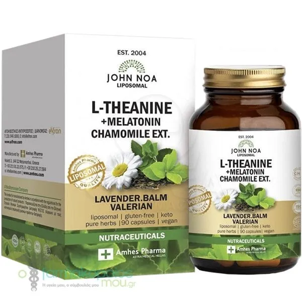 John Noa L-Theanine & Melatonin Chamomile Ext. Levanter Balm Valerian, 90caps