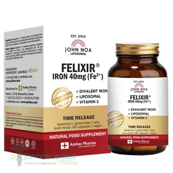 John Noa Liposomal Felixir Iron 40mg, 60caps