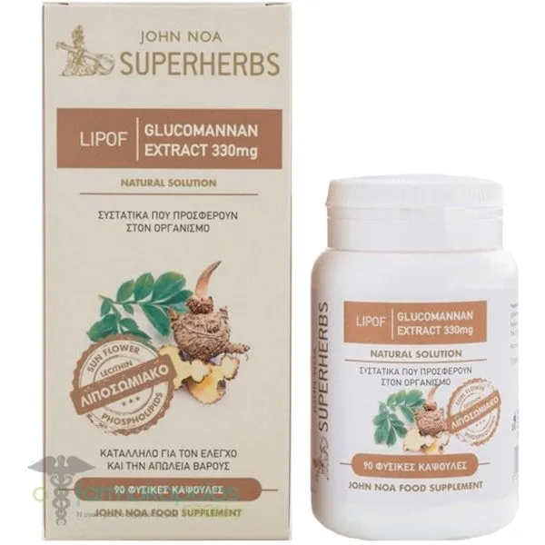 John Noa Superherbs Lipof Glucomannan Extract 330mg, 90caps