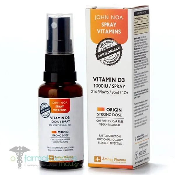 John Noa Vitamin D3 Origin Strong Dose 1000iu Spray, 30ml