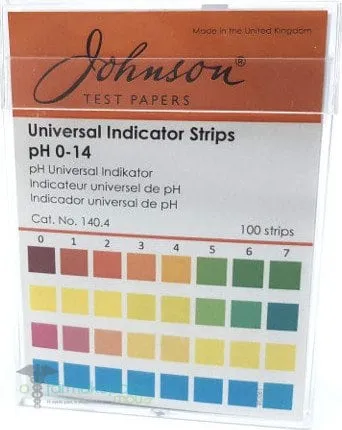 Johnson Test Papers Universal Indicator Strips Ph 0-14, 100pcs