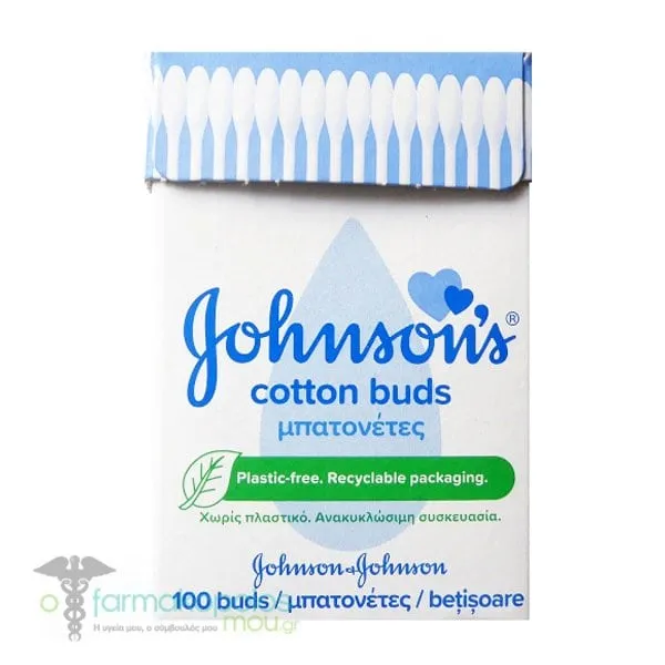 Johnsons Cotton Buds Μπατονέτες σε Ανακυκλώσιμη Συσκευασία, 100τεμ