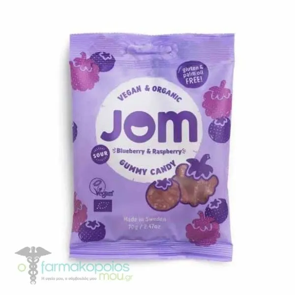 Jom Blueberry & Raspberry Gummy Candy, 70g