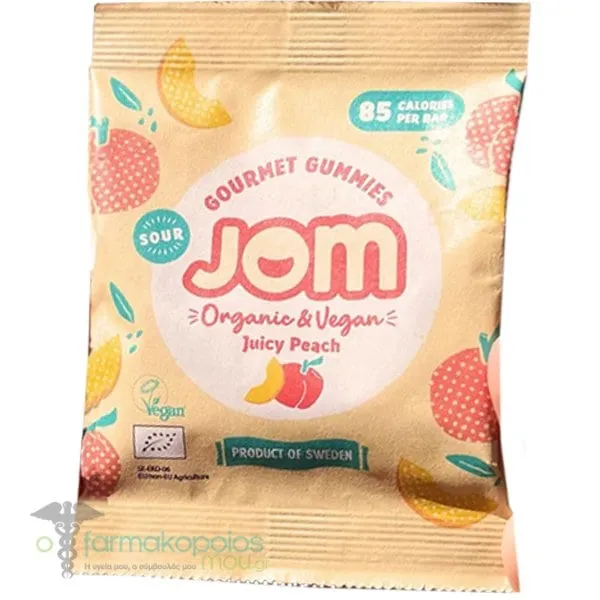 Jom Gourmet Gummies Juicy Peach Chewing Gum, 25gr