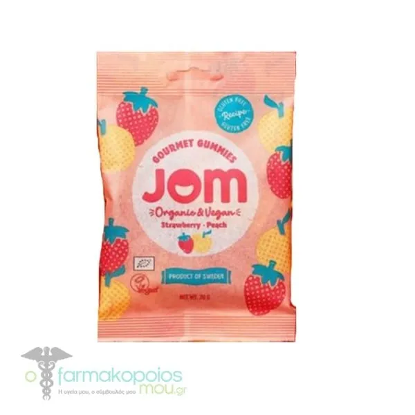 Jom Gourmet Gummies Strawberry Peach, 70gr