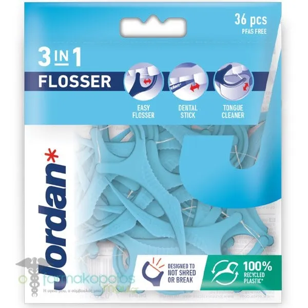 Jordan 3in1 Flosser Οδοντικό Νήμα, 36τεμ