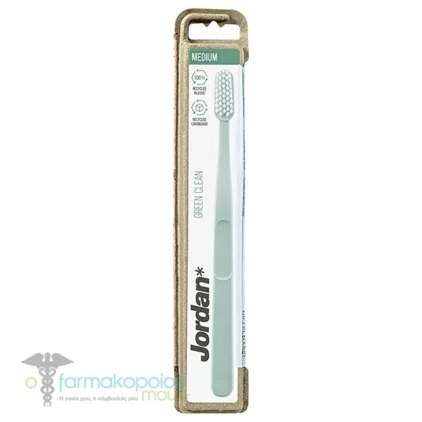 Jordan Green Clean Medium Toothbrush, 1pc - Γαλάζιο
