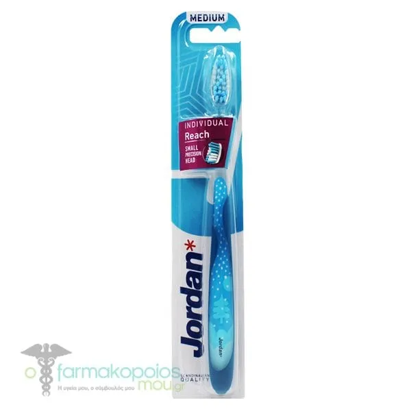 Jordan Individual Reach Medium Toothbrush, 1pc - Μπλέ