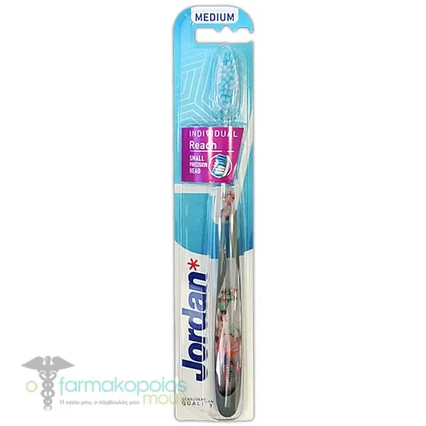 Jordan Individual Reach Medium Toothbrush, 1pc - Γκρί