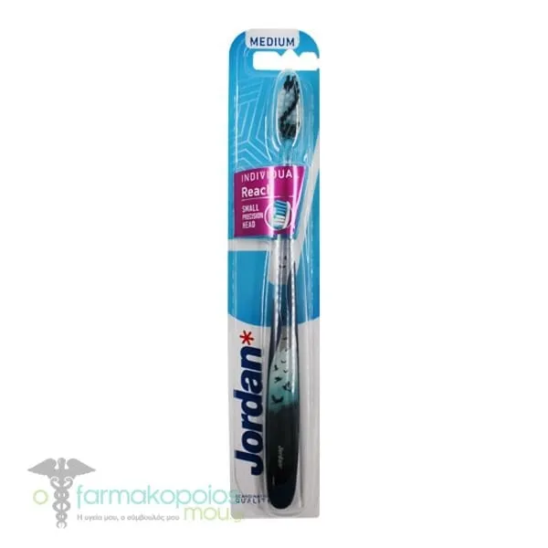 Jordan Individual Reach Medium Toothbrush, 1pc - Μαύρο-Βεραμάν