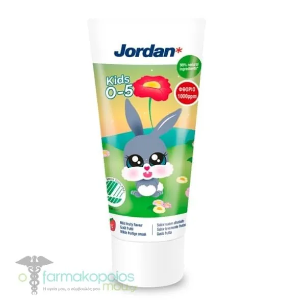 Jordan Kids Toothpaste 1000 ppm 0-5Y, 50ml - Λαγός