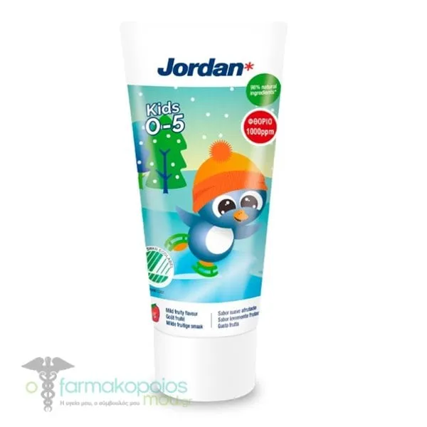 Jordan Kids Toothpaste 1000 ppm 0-5Y, 50ml - Πιγκουίνος