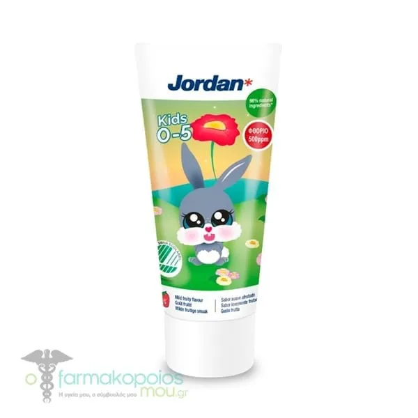 Jordan Kids Toothpaste 500ppm 0-5Υ, 50ml - Λαγός