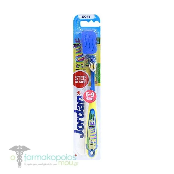 Jordan Step 3 Kids Toothbrush (6-9Y), 1pc - Κίτρινο-Μπλε
