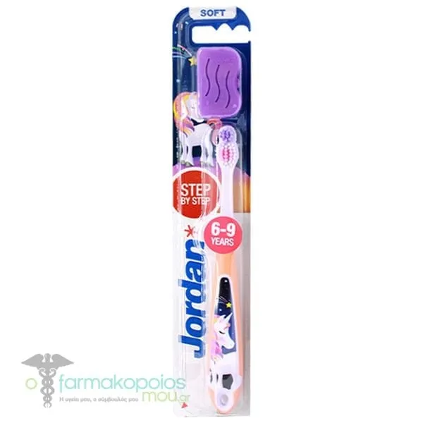 Jordan Step 3 Kids Toothbrush (6-9Y), 1pc - Πορτοκαλί-Λιλά