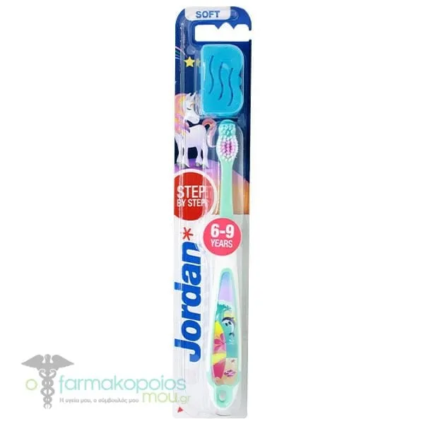 Jordan Step 3 Kids Toothbrush (6-9Y), 1pc - Λευκό-Γαλάζιο