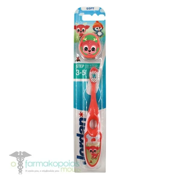 Jordan Step by Step Kids Toothbrush Soft 3-5Y, 1pc - Κοραλί-Ροζ