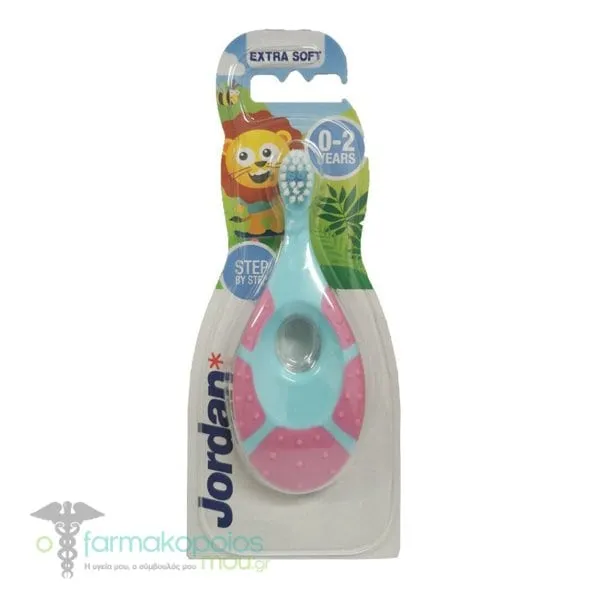Jordan Step by Step Extra Soft Baby - Kids Toothbrush (0-2Y), 1pc - Τιρκουάζ-Ρόζ