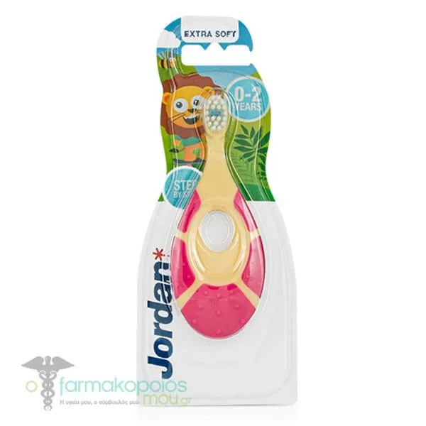 Jordan Step by Step Extra Soft Baby - Kids Toothbrush (0-2Y), 1pc - Φούξια-Κίτρινο