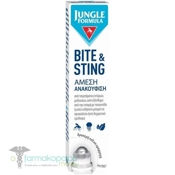 Jungle Formula Bite &amp; Sting Roll On για Άμεση Ανακούφιση από Τσιμπήματα, 15ml