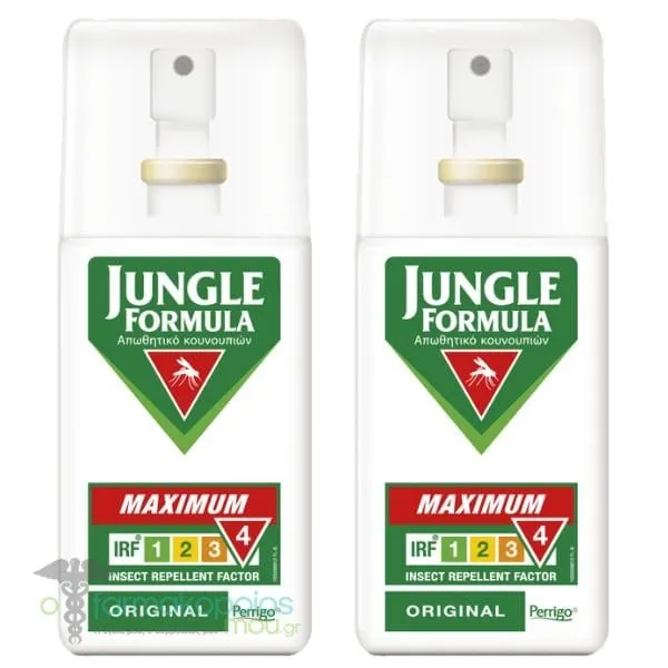 Jungle Formula Maximum Original Αντικουνουπικό Σπρέι, 2x75ml