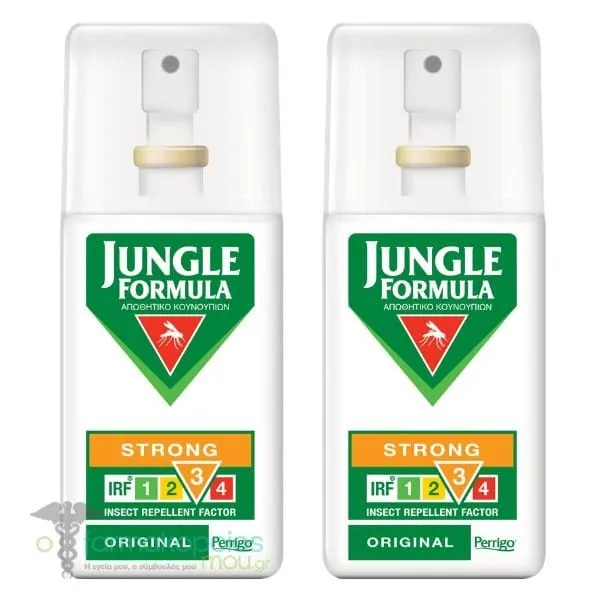 Jungle Formula Strong Original Aντικουνουπικό Σπρέι, 2x75ml