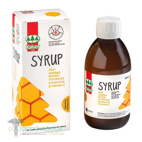 Kaiser Syrup Classic with Herbs, Honey & Vitamin C for Throat Discomfort, 200ml