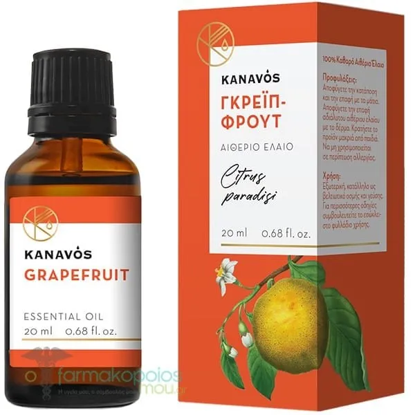 Kanavos Essential Oil Grapefruit Αιθέριο Έλαιο Γκρέιπφρουτ, 20ml