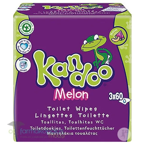 Kandoo Pampers Melon Toilet Wipes (3x60pcs), 180pcs