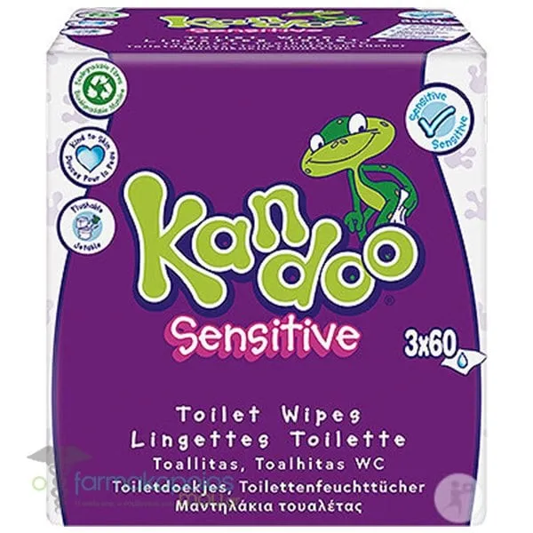 Kandoo Pampers Sensitive Yγρά Mαντηλάκια Tουαλέτας (3x60τεμ), 180τεμ