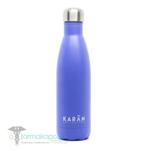 Karan All Day Αzur Blue Stainless Steel Water Bottle, 500ml