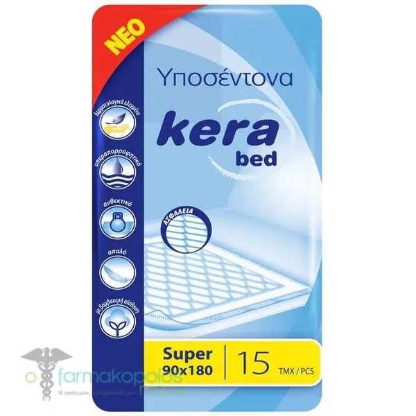 Kera Bed Super Υποσέντονα Μιας Χρήσης 90x180cm, 15τεμ