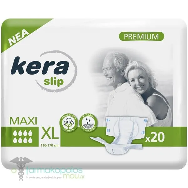 Kera Premium Slip Maxi Ανοιχτές Πάνες Ακράτειας XLarge, 20τεμ
