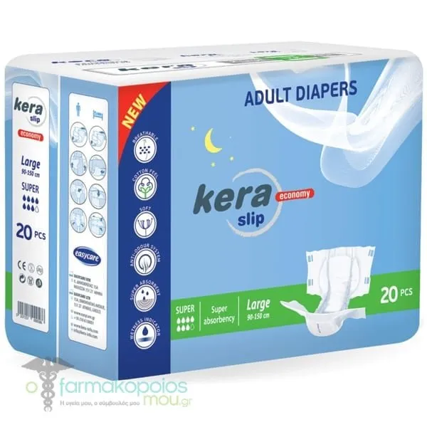 Kera Slip Super Ανοιχτές Πάνες Ακράτειας Large, 20τεμ