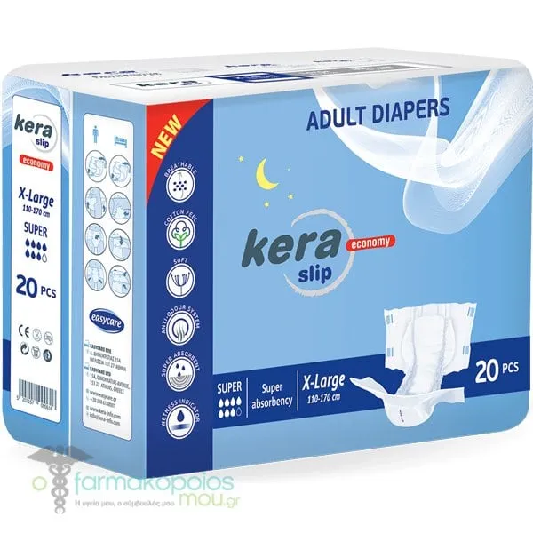 Kera Slip Super Ανοιχτές Πάνες Ακράτειας XLarge, 20τεμ