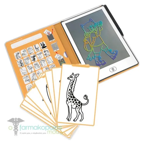 Kidywolf Tablet Zωγραφικής με Oθόνη LCD &amp; 30 Κάρτες Animals Καφέ, 1τεμ