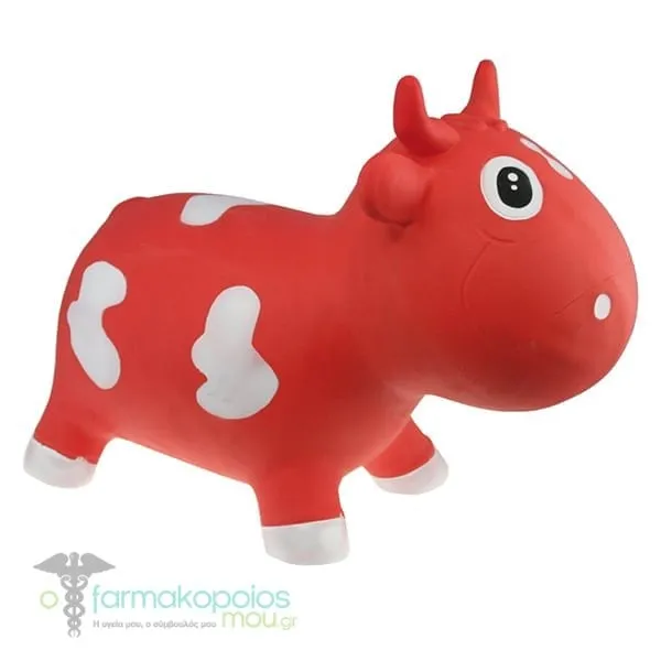 Kidzz Farm Jumping Animals Milk Cow Bella Φουσκωτό Χοροπηδηχτό ζωάκι, 1 τεμάχιο - Κόκκινο