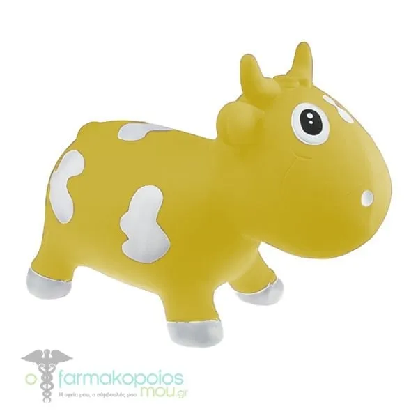 Kidzz Farm Jumping Animals Milk Cow Bella Φουσκωτό Χοροπηδηχτό ζωάκι, 1 τεμάχιο - Μουσταρδή