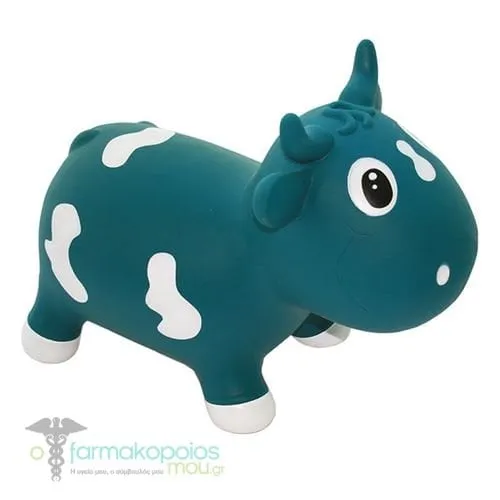 Kidzz Farm Jumping Animals Milk Cow Bella Φουσκωτό Χοροπηδηχτό ζωάκι, 1 τεμάχιο - Πετρολ