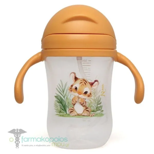 Kiokids Cup with Straw Παγούρι με Λαβές &amp; Καλαμάκι 6m+, 300ml