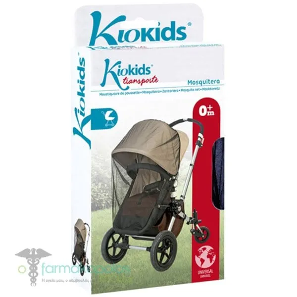 Kiokids Κουνουπιέρα Καροτσιού/Λίκνου Mαύρη 130x42εκ, 1τεμ