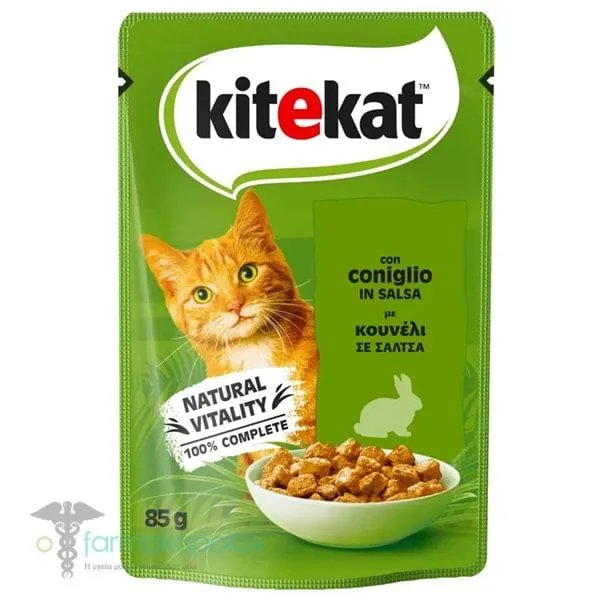 Kitekat Adult Complete Wet Cat Food with Rabbit in Sauce Sachet, 85g