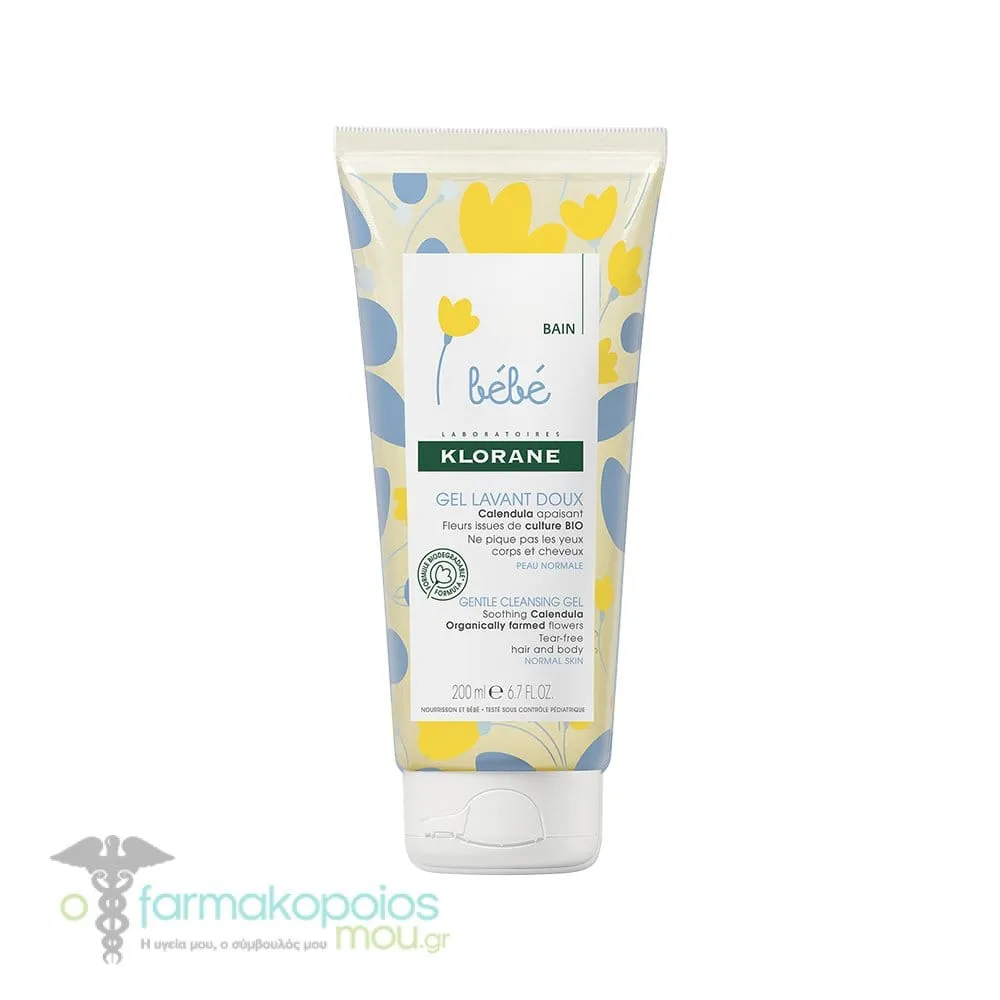 Klorane Bebe Gentle Cleansing Gel with Soothing Calendula, 200ml