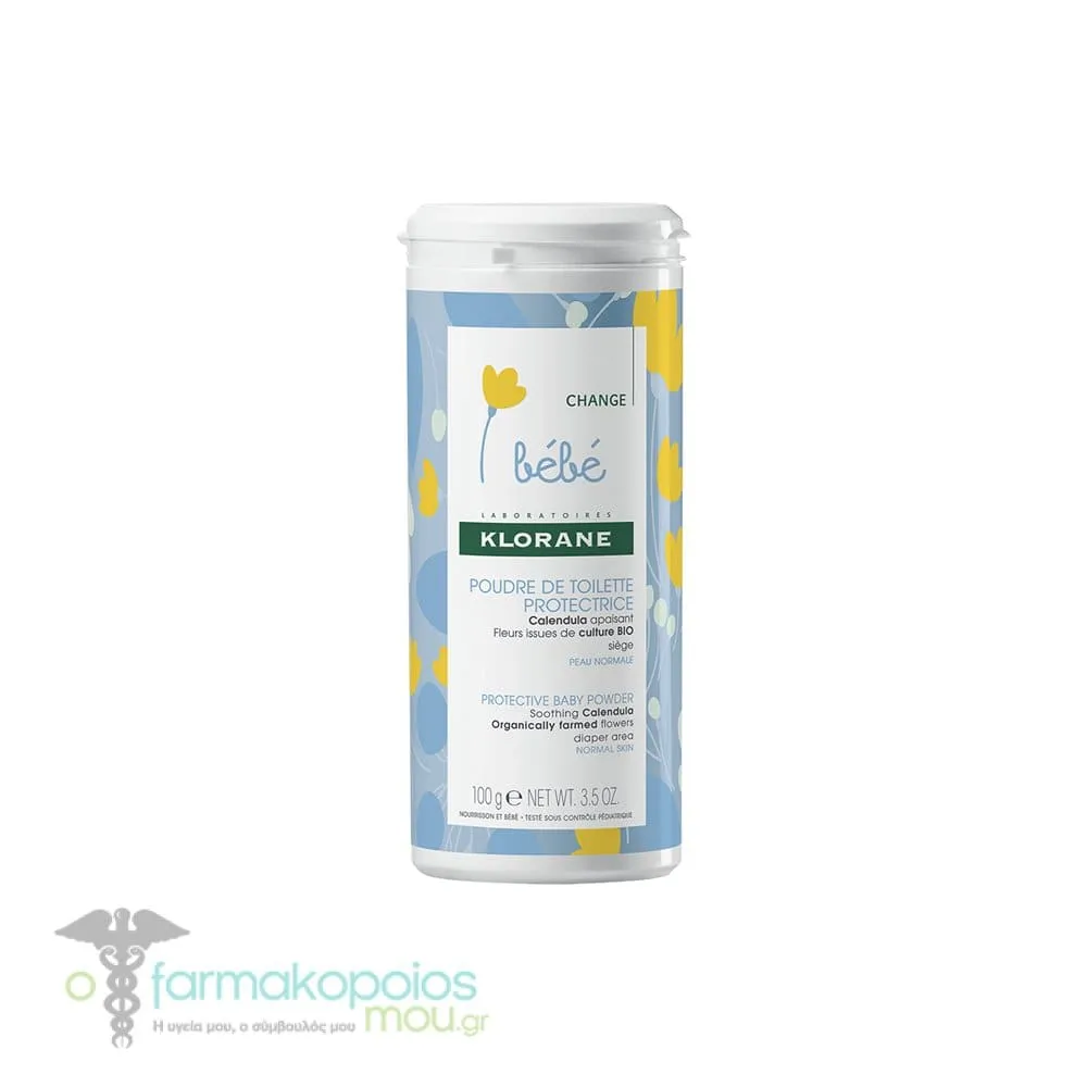 Klorane Bebe Protective Baby Powder with Soothing Calendula, 100gr
