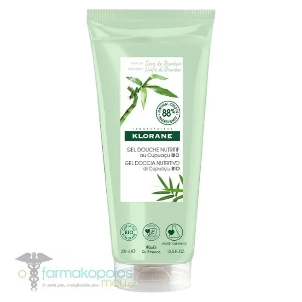 Klorane Nourishing Shower Gel with Organic Cupuacu Butter & Bamboo Sap, 200ml