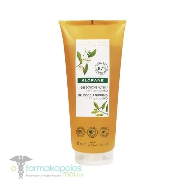 Klorane Nourishing Shower Gel with Organic Cupuacu Butter & Orange Blossom, 200ml