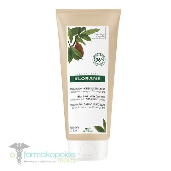 Klorane Nourishing & Repairing Conditioner with Organic Cupuacu Butter for Very Dry & Damaged Hair, 200ml